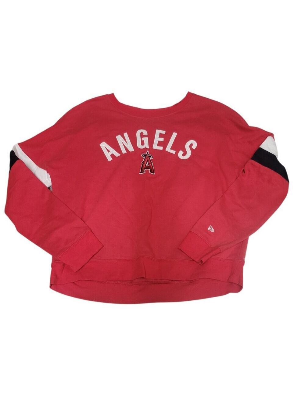 New Era Los Angeles Angels Red Crewneck Pull Over Sweatshirt MLB Women's Size M